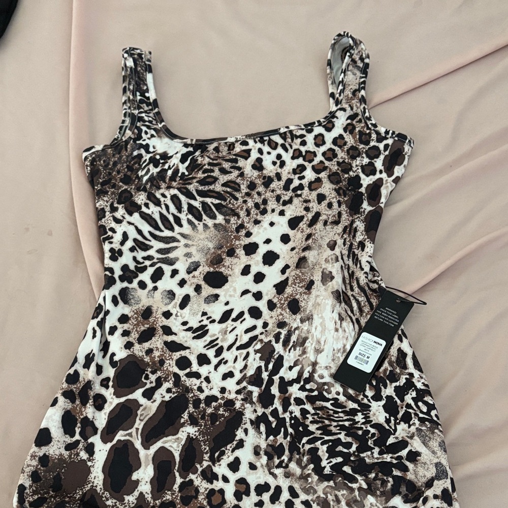 Fashion Nova Wild Print Cropped Jumpsuit